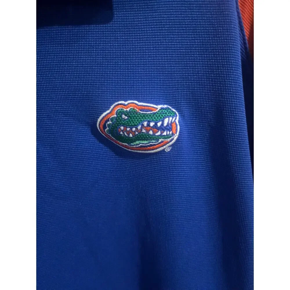 Vintage Nike Florida Gators Polo Shirt Mens XL Blue Orange Logo NCAA EUC DriFit